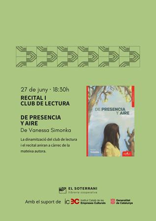 Recital i Club de Lectura del poemari De Presencia y Aire | 