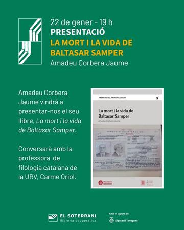Presentació del llibre La Mort i la Vida de Baltasar Samper | 