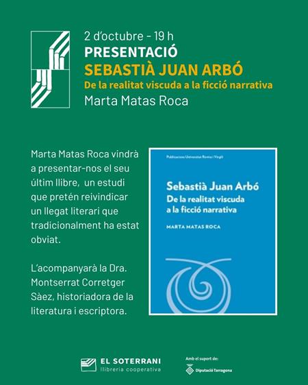 Presentació del llibre Sebastià Juan Arbó.  | 