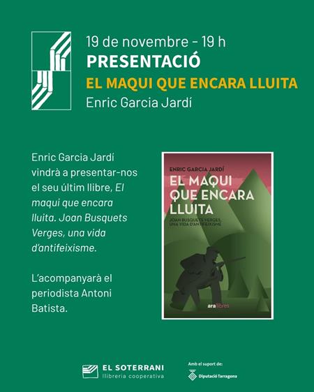 Presentació del llibre El maqui que encara lluita | 