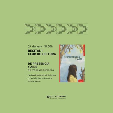 Recital i Club de Lectura del poemari De Presencia y Aire | 