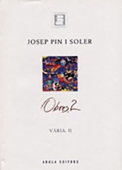 Obres 2. Vària II | 9788495134943 | Pin i Soler, Josep