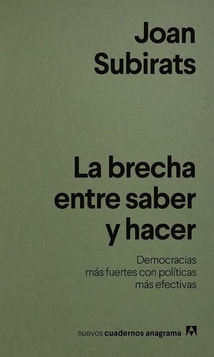 Brecha entre saber y hacer, la | 9788433949004 | Subirats, Joan