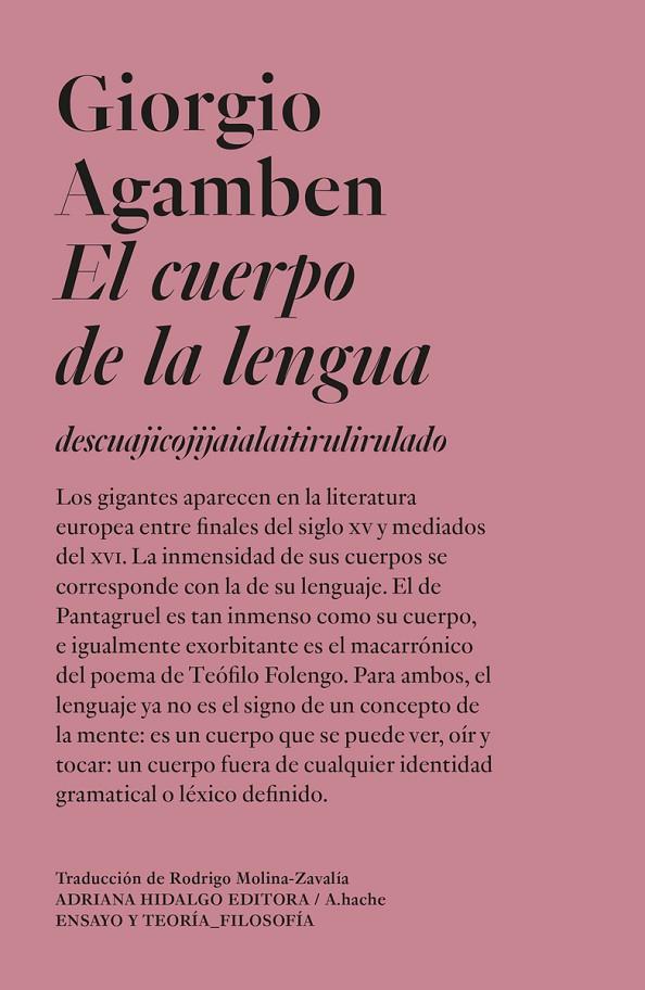 Cuerpo de la lengua, el | 9788419208965 | Agamben, Giorgio