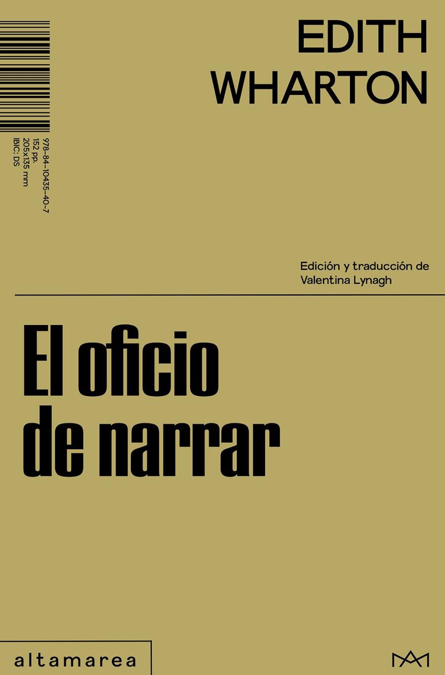 Oficio de narrar, el | 9788410435407 | Wharton, Edith
