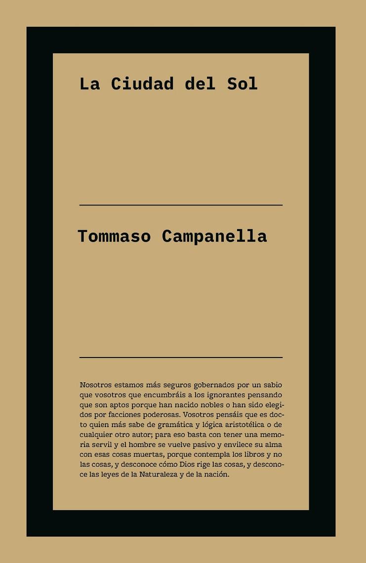 Ciudad del sol, la | 9791388115424 | Campanella, Tomasso
