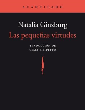 Pequeñas virtudes, las | 9788418370519 | Ginzburg, Natalia